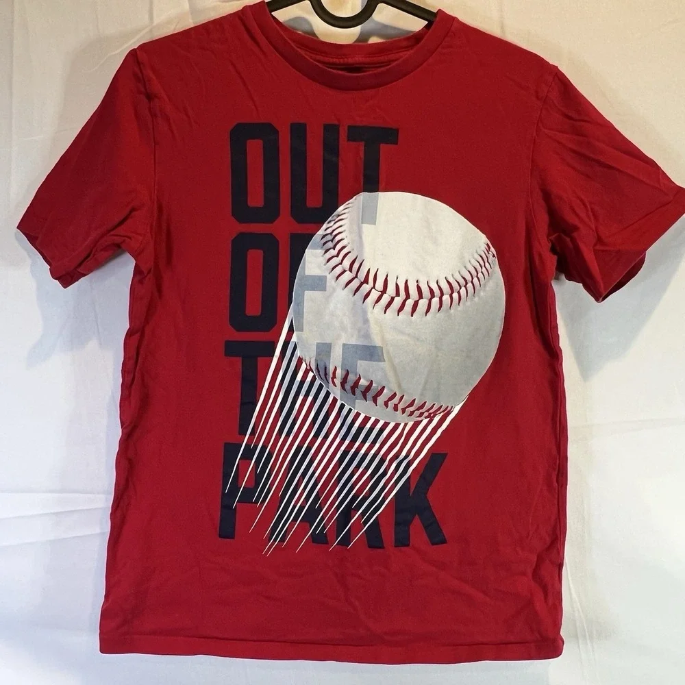 Place Boys Large 10/12 Red Tshirt BASEBALL Short Sleeve Children TCP Tee Graphic
